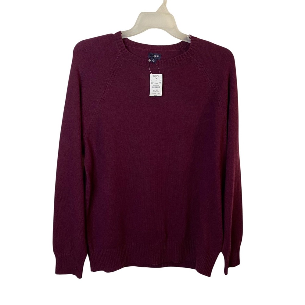 J.Crew Mens Lambswool Blend Crewneck Sweater Red Burgundy Size XL AA027 NWT New